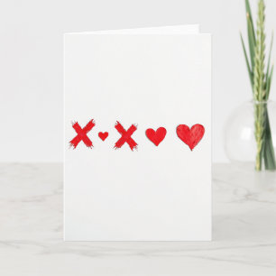 Carte de Xoxo Cœurs Rouges Minimaliste