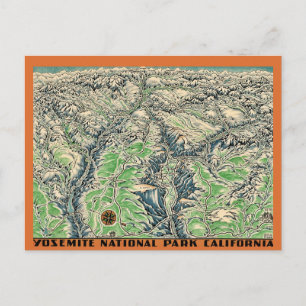Carte de Yosemite sur carte postale