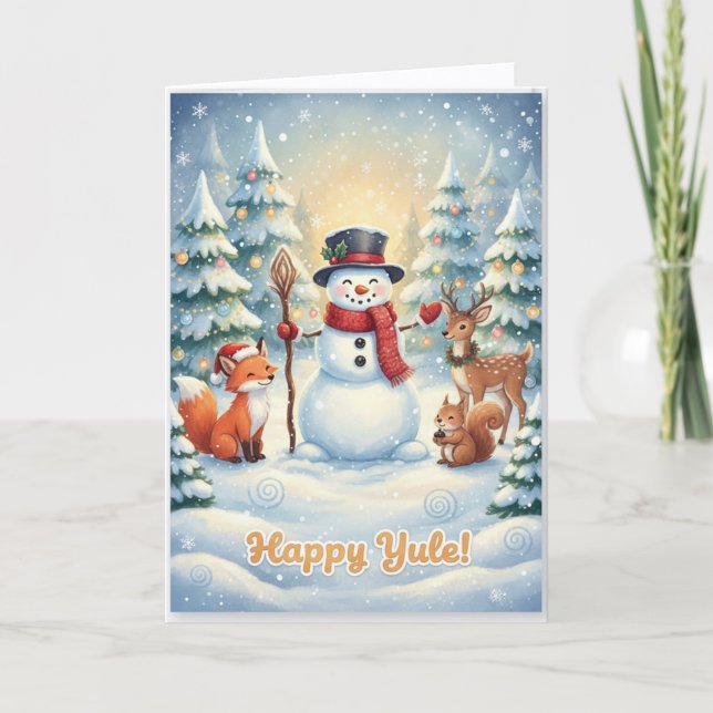 Carte de Yule joyeuse et fantaisiste (Devant)