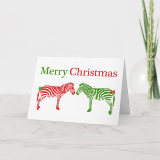 Carte de zèbre de Noël