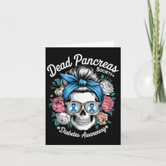 Carte Dead Pancreas Society Chemise Floral Crâne Diabète