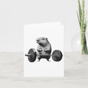 Carte Deadlift Capybara Funny Fitness Rodent Lover Worko
