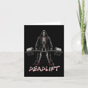 Carte Deadlift Skeleton Halloween Gym plaisanteries Weig