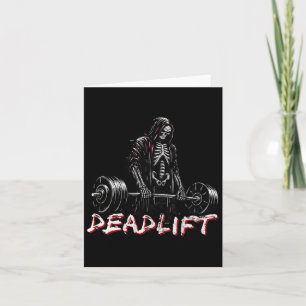 Carte Deadlift Skeleton Halloween Gym plaisanteries Weig