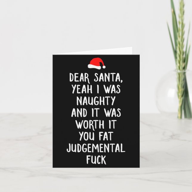 Carte Dear Santa Funny Inappropriate Christmas  (Devant)