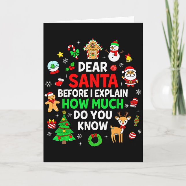 Carte Dear Santa I Can Explain Funny Christmas Matching  (Devant)