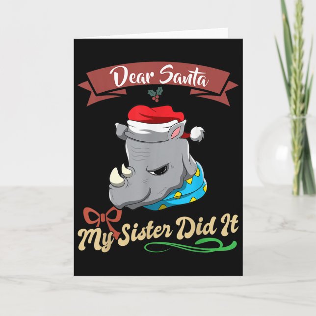 Carte Dear Santa My Sister Did It Siblings Christmas  (Devant)