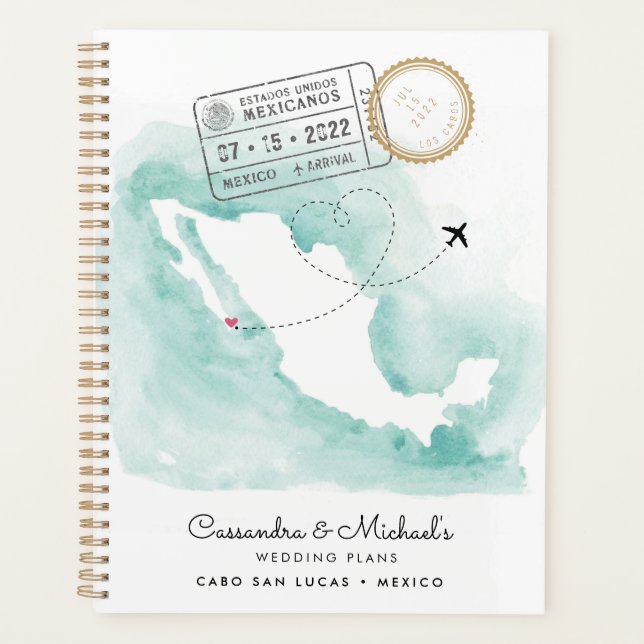 Carte d'eau du Mexique | Cabo | Mariage de destina (Devant)