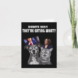 Carte Débat drôle Élection 2024 Animaux Chien Chat Ils s