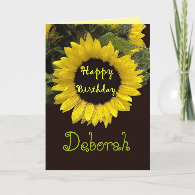 Carte DEBORAH Personnalisé Nom Joyeux Anniversaire Tourn (Devant)