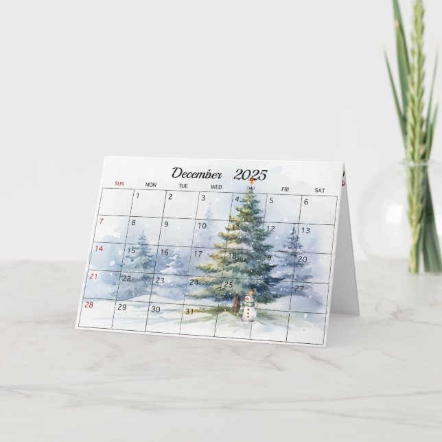 Carte Décembre 2025 Mois de Noël (Devant)