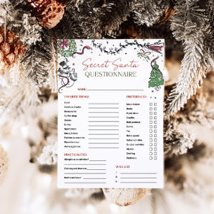 Carte d'échange cadeau Secret Père Noël Co Worker