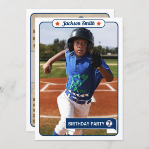 Carte d'échange de baseball Invitation d'anniversa