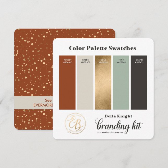 Carte d'échantillons de la palette de couleurs bei (Devant / Derrière)