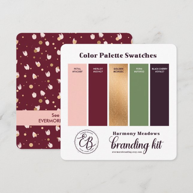 Carte d'échantillons de la palette de couleurs Bou (Devant / Derrière)