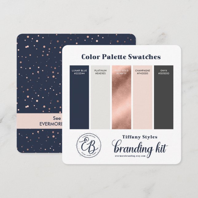 Carte d'échantillons de palette de couleurs bleu m (Devant / Derrière)