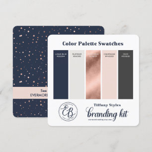 Carte d'échantillons de palette de couleurs bleu m