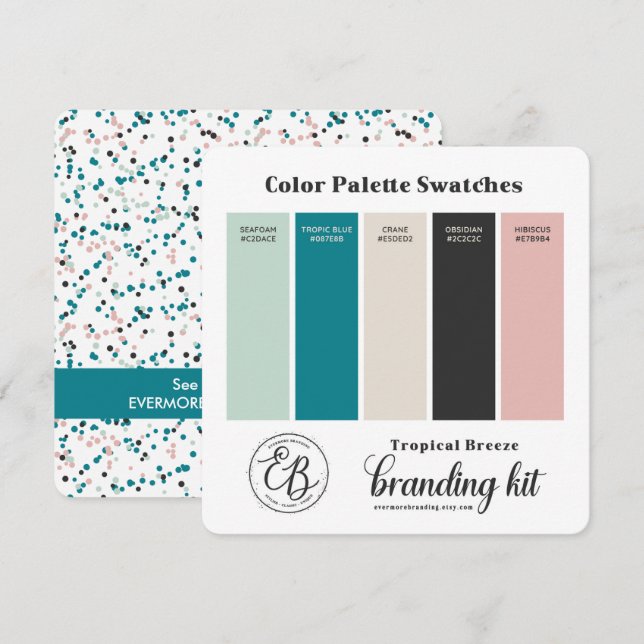 Carte d'échantillons de palette de couleurs vert m (Devant / Derrière)