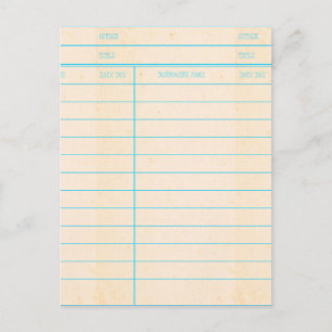 Carte d'échéance du livre de bibliothèque