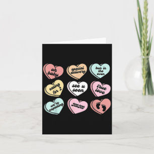 Carte Déclaration de grossesse bébé au chocolat coeurs d