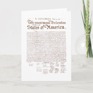 Carte Déclaration d'indépendance des États-Unis