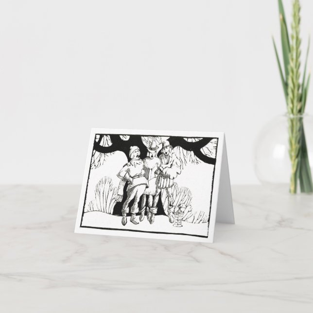 Carte Déco de style xylographique vintage Carolers médié (Devant)