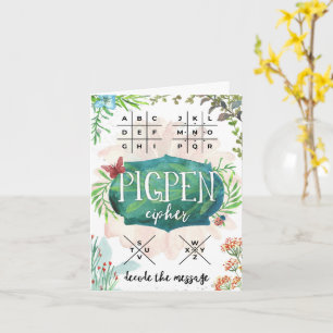 Carte Décodez votre message avec le pher Pigpen