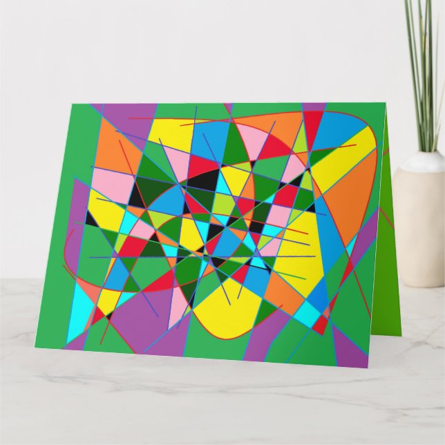 Carte Décor d'art deux motifs et message de félicitation (Devant)