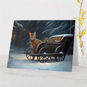 Carte Décor de Noël Abyssinian Snowy Sleigh Ride