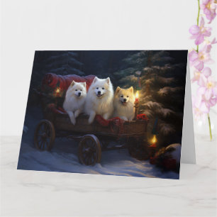 Carte Décor de Noël Eskimo Snowy Sleigh