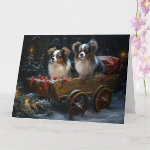 Carte Décor de Noël Papillon Snowy Sleigh