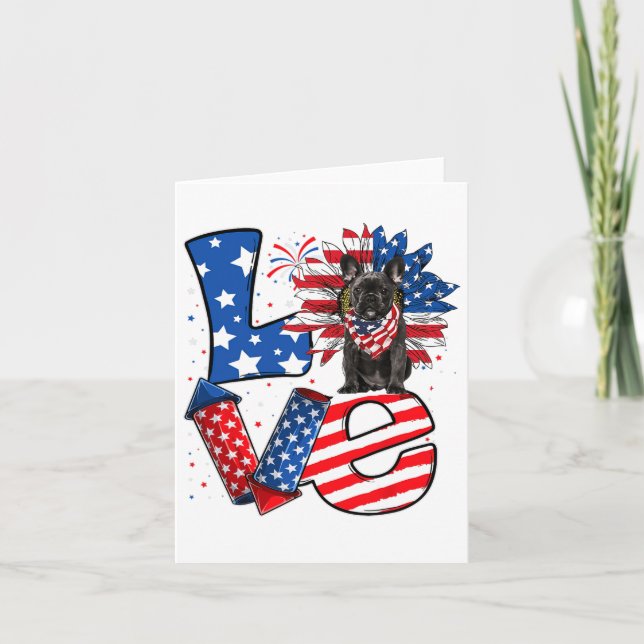 Carte Décor du mois de juillet Patriotique Amour Bouledo (Devant)