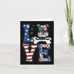 Carte Décoration 4 Juillet Amour Patriotique Schnauzer C