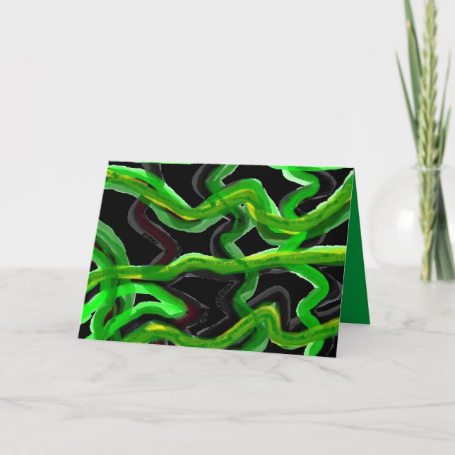 Carte Décoration artistique de couleurs mixtes vert prof (Devant)
