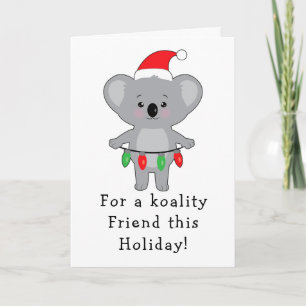 Carte Décoration de l'ours Koala pour l'ami de Noël