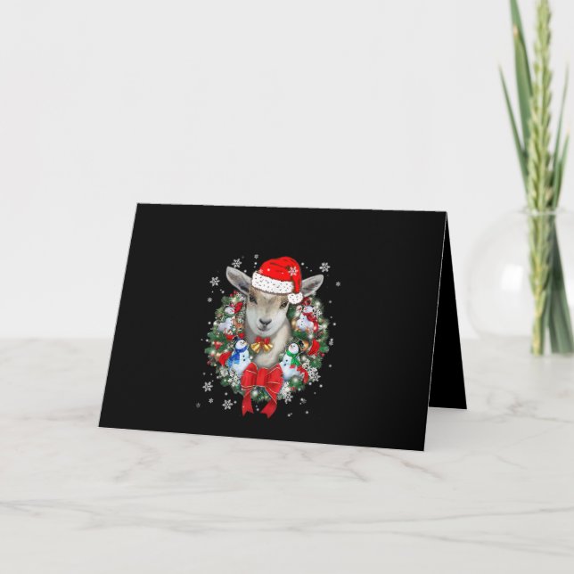 Carte Décoration de Noël de chèvre Cadeau de Noël (Devant)