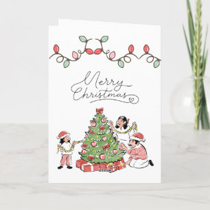 Carte Décoration de Noël de l'Arbre de la Famille Chaleu