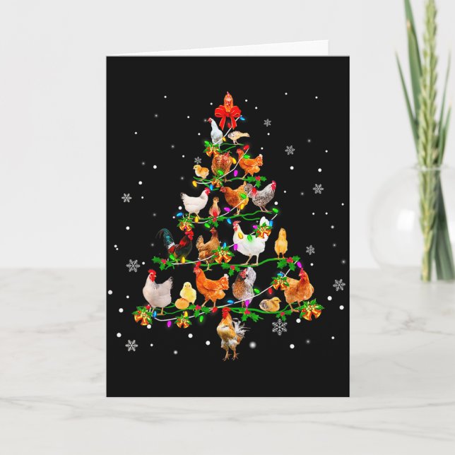Carte Décoration de poulet pour arbre de Noël de Noël  (Devant)
