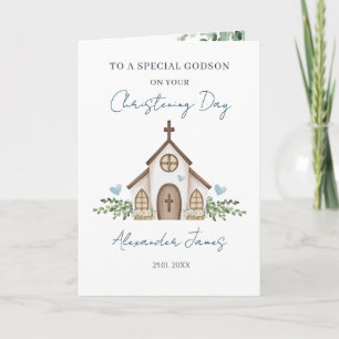 Carte Décoration florale d'église pour le baptême de fil