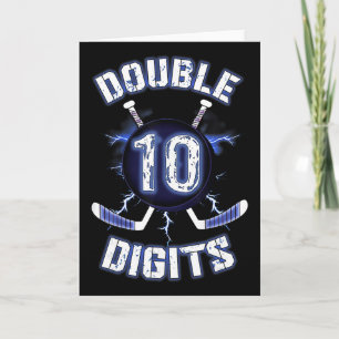 Carte Décorations d'anniversaire à double chiffre Hockey