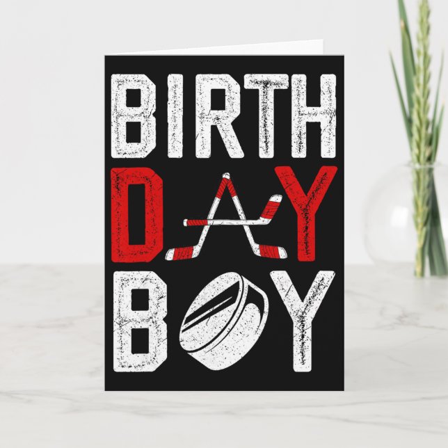 Carte Décorations de fête d'anniversaire de garçon Hocke (Devant)