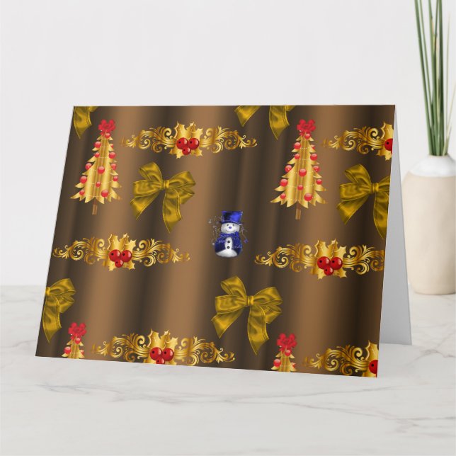 Carte Décorations de Noël sur Noël de bronze (Devant)