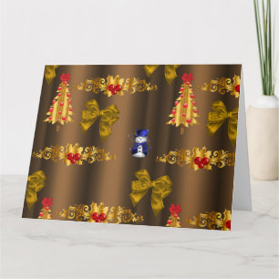 Carte Décorations de Noël sur Noël de bronze