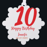 Carte Décorative 10e anniversaire ajouter nom date année rouge modè<br><div class="desc">conception modifiable</div>