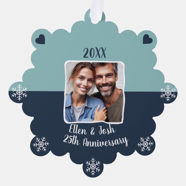 Carte Décorative 25e anniversaire du Mariage d'argent (Recto)