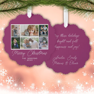 Carte Décorative 6 Collage de photos Joyeux Noël Famille