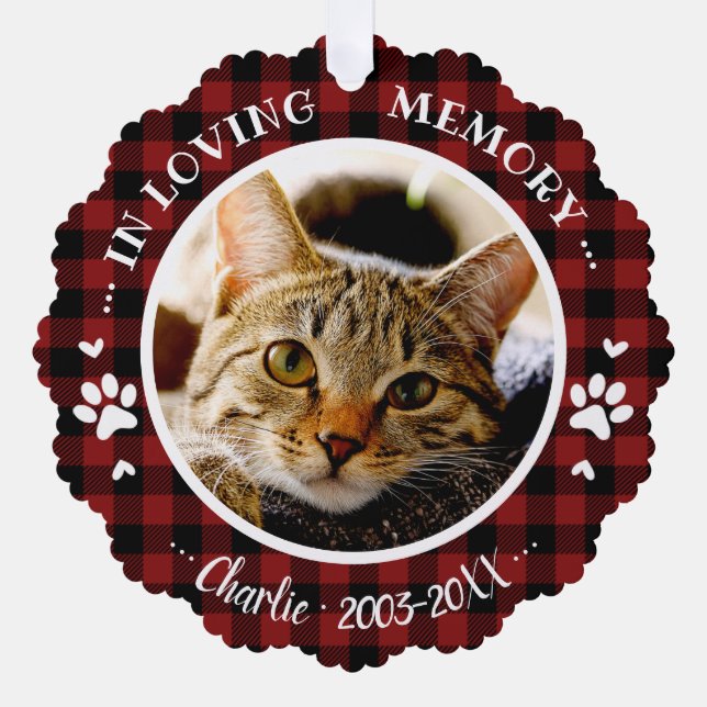 Carte Décorative Adorable Rustic Chat Pet Memorial Photo personnali (Recto)