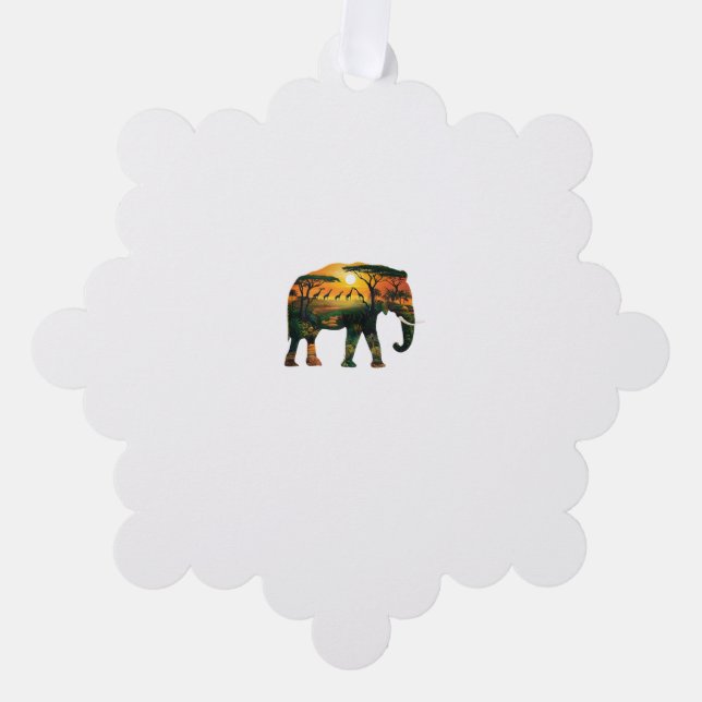 Carte Décorative African Elephant Sunset Safari Nature Lots (Recto)