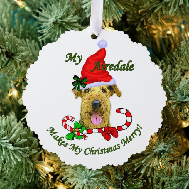 Carte Décorative Airedale Terrier Noël (Insitu (Arbre))
