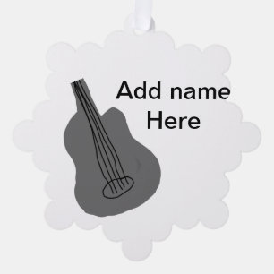 Carte Décorative Ajouter votre nom texte brun acoustique guitare éd